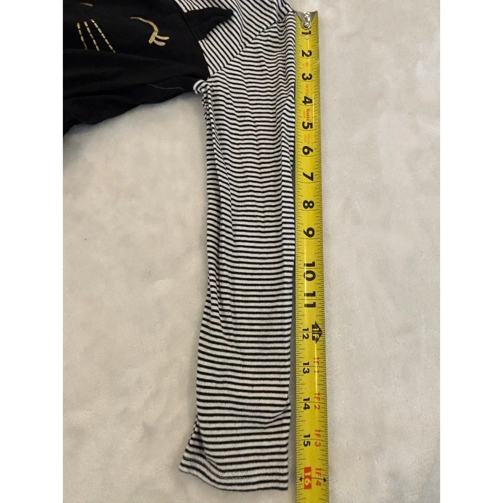 Carters Girls Size 7 Black Striped Cat Tulle Tutu Dress Long Sleeve Gold Whisk
